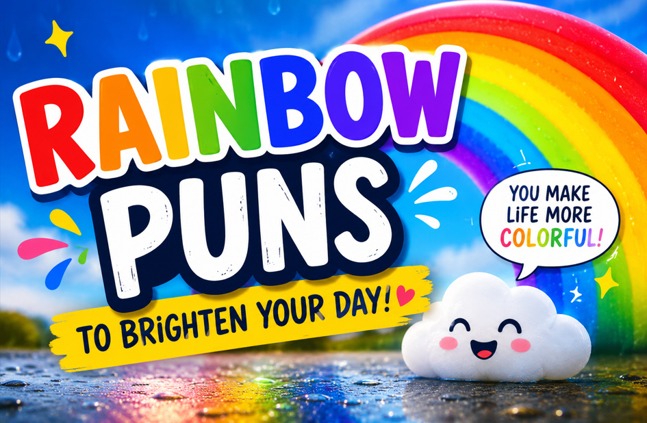 Puns about Rainbows & Jokes Funny, Cute & Clever Wordplay
